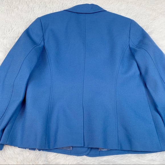Pendleton two button wool blazer jacket long sleeve padded shoulder blue - Picture 8 of 9
